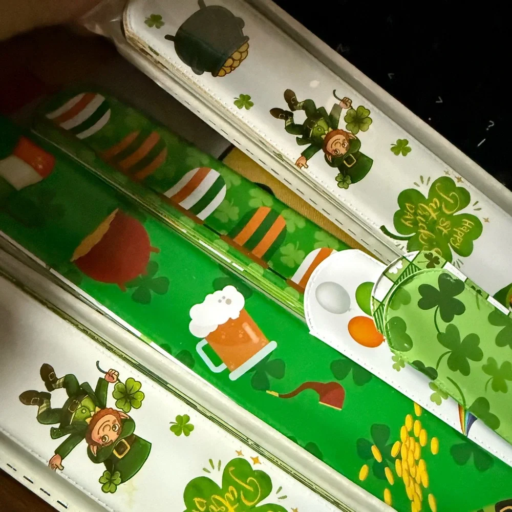 60 Pcs St.Patrick's Day Slap Bracelets Kids Diverse Style Shamrock party favors